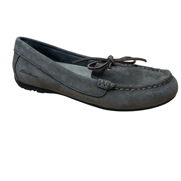 Eddie Bauer Shoes - Eddie Bauer Women's Suede Moccasin Loafers Gray Slip On Shoes Size 7
